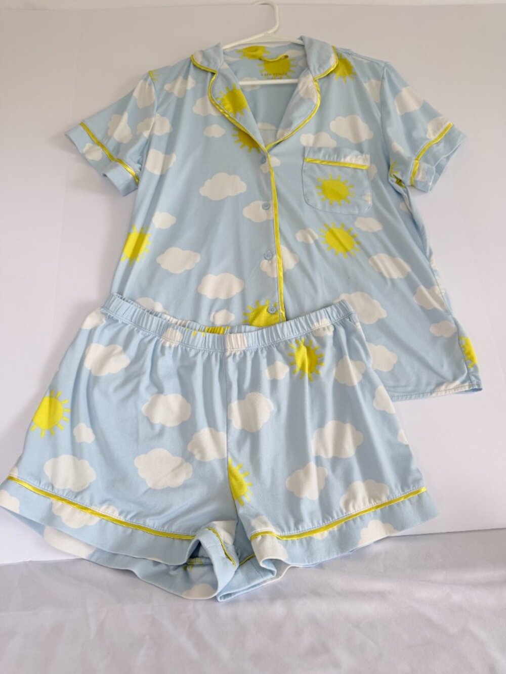 Kate Spade New York Sun & Clouds Pajama Set Women's Short Sleeve Shorts Blue